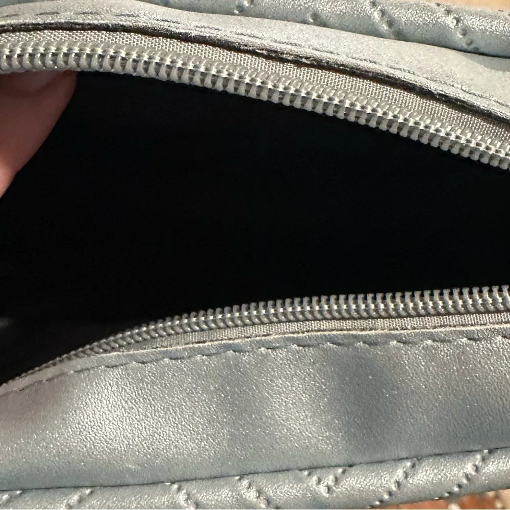 Chic Silver Quilted Cosmetic Bag